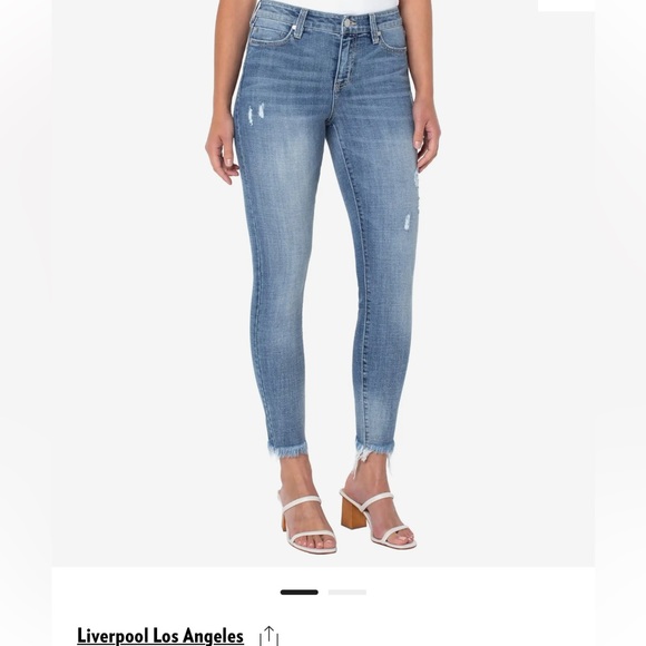 Liverpool Jeans Company Denim - Women's Liverpool Skinny Crop Blue Jeans - Size 30(10)